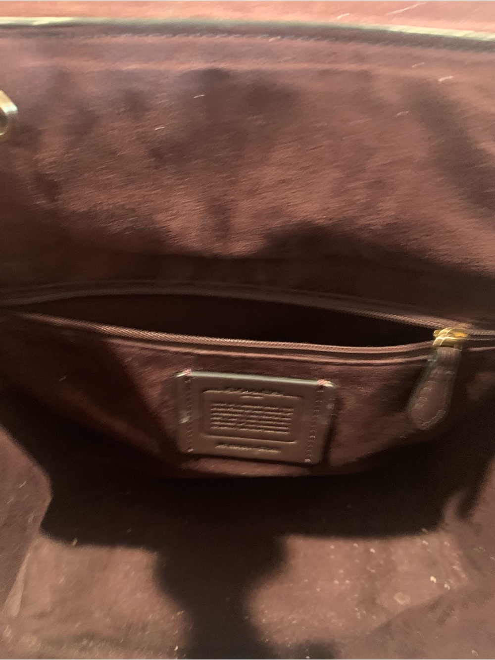 Coach Brown Signature Canvas and Black Leather Backpack with Gold Hardware - Picture 11 of 13